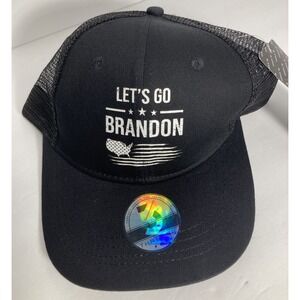 Let's Go Brandon Hat Cap Black Trucker Adjustable Snapback Mesh‎ 100%Cotton  NEW